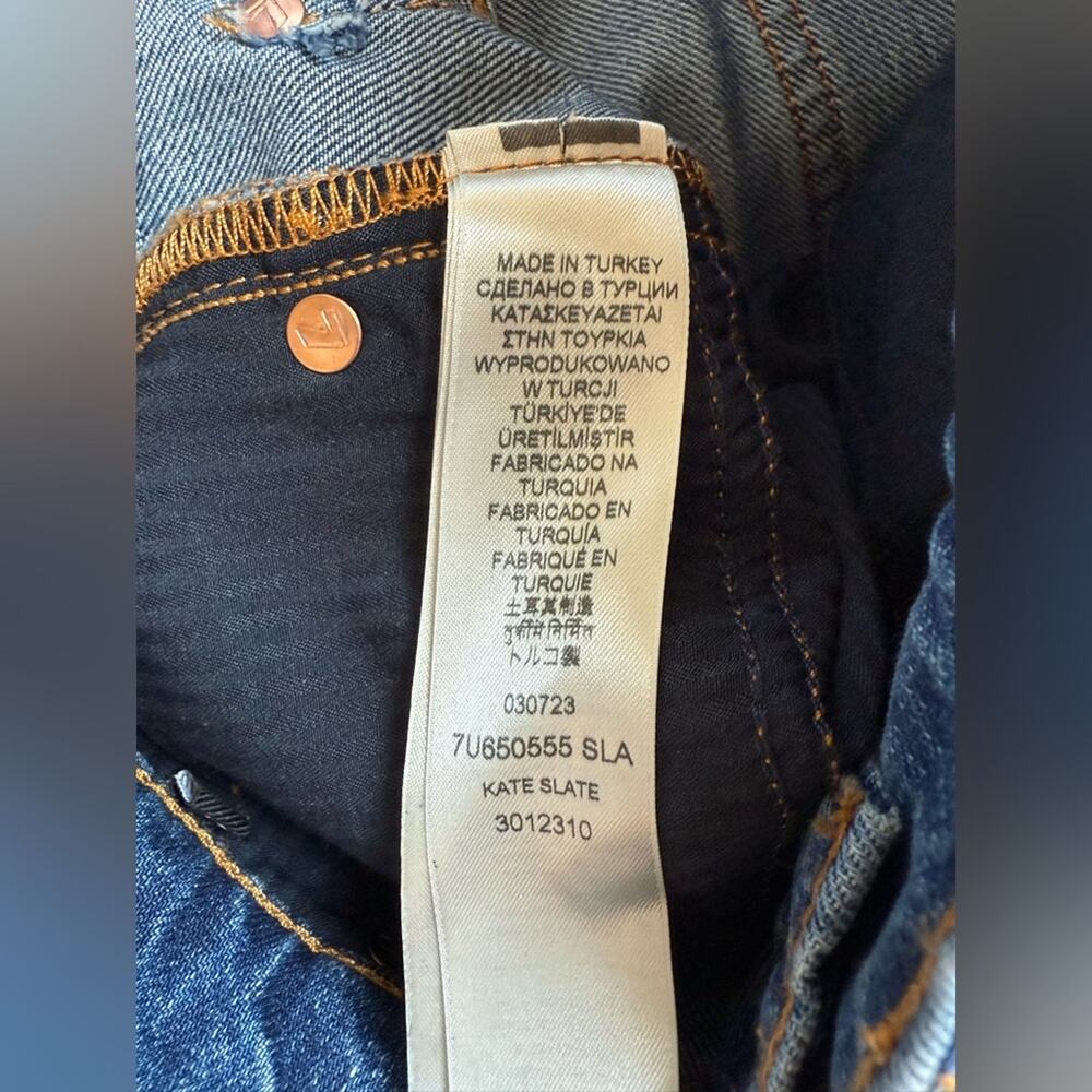 7 For All Mankind Kate Modern Straight Distressed Jeans Women’s 27 Slate NWT - Picture 10 of 11
